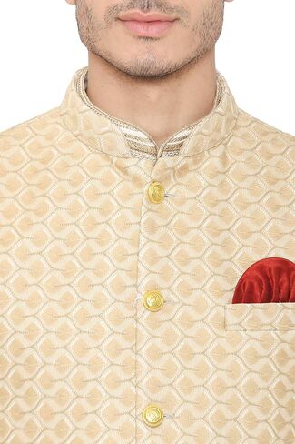Wintage Men's Banarsi Rayon Cotton Bandhgala احتفالية نهرو مودي سترة in Kuwait