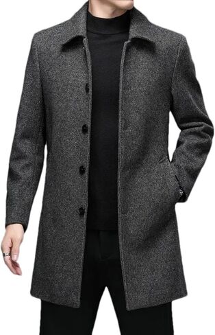 تمتزج الصوف الطويل للرجال معطف مع معطف من طوق العمل معطف من الصوف الصوفي معطف من الصوف in Kuwait