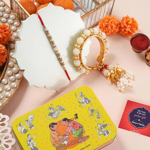 TIED RIBBONS Set of 2 Rakhi for Brother Rakhi for Bhaiya | Wishes Card | Roli Tikka - Raksha Bandhan Rakhi Bracelet for Brother | Bhai Rakhi 2 Set | Bro Rakhi Thread | Rakhi Set for Brother in Saudi Arabia