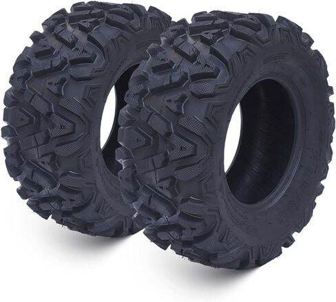 25x10-12 ATV Tire - ATV/UTV Tires, All-Terrain Off-Road Mud Trail Tires, Tubeless, Set of 2 (25 * 10-12 KNIGHT) in Saudi Arabia