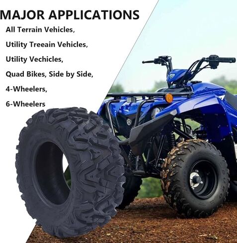 25x10-12 ATV Tire - ATV/UTV Tires, All-Terrain Off-Road Mud Trail Tires, Tubeless, Set of 2 (25 * 10-12 KNIGHT) in Saudi Arabia