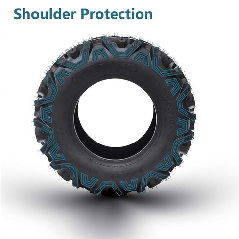 25x10-12 ATV Tire - ATV/UTV Tires, All-Terrain Off-Road Mud Trail Tires, Tubeless, Set of 2 (25 * 10-12 KNIGHT) in Saudi Arabia