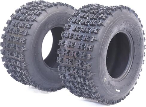 25x10-12 ATV Tire - ATV/UTV Tires, All-Terrain Off-Road Mud Trail Tires, Tubeless, Set of 2 (25 * 10-12 KNIGHT) in Kuwait