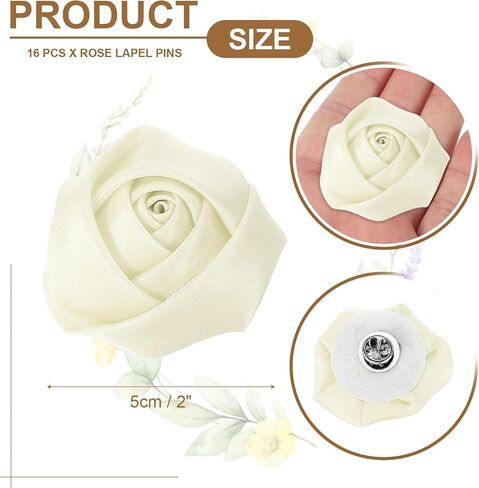 UXCELL Lapel Flowers for Men Suits ، Tabel Pin for Men Satin Rose Flower Flowers Flowers Brouch Boutonnieres لحفل حفل الزفاف حفلة موسيقية in Kuwait