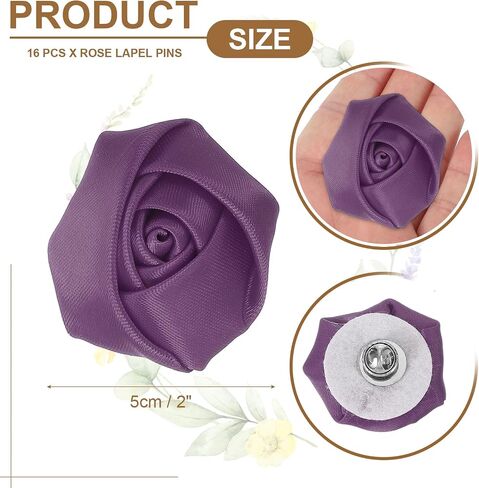 UXCELL Lapel Flowers for Men Suits ، Tabel Pin for Men Satin Rose Flower Flowers Flowers Brouch Boutonnieres لحفل حفل الزفاف حفلة موسيقية in Kuwait