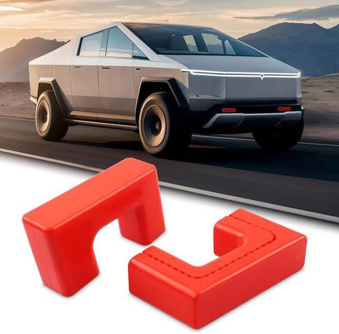 2PCS Tow Hook Covers Fit for Tesla Cybertruck 2024 2025, Silicone Protective Hitch Covers Customized for Car Front Bumper Compatible with Cybertruck Accessories (Red) in Kuwait