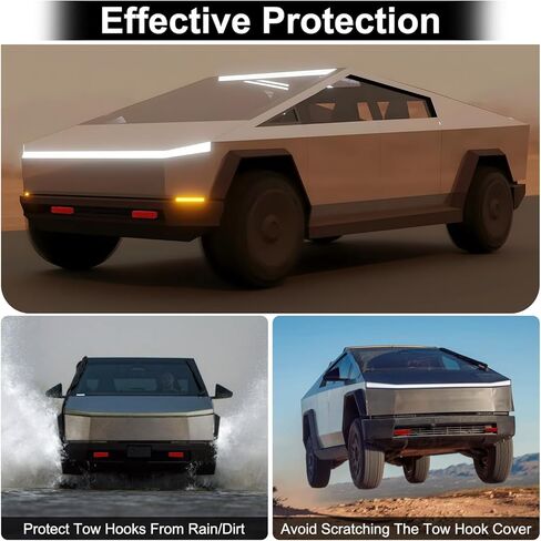 2PCS Tow Hook Covers Fit for Tesla Cybertruck 2024 2025, Silicone Protective Hitch Covers Customized for Car Front Bumper Compatible with Cybertruck Accessories (Red) in Kuwait