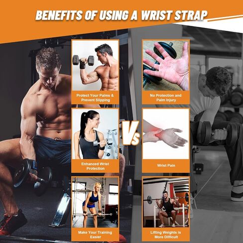 Wrist Straps for Weightlifting, Dual-Layer Leather Lifting Straps for Deadlifts and Powerlifting with Adjustable Neoprene Padded Wrist Wraps Support, Gym Lifting Straps for Men and Women (Pair) in Saudi Arabia