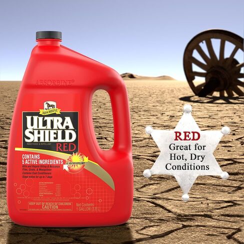 Absorbine UltraShield Red Fly Spray, Insecticide and Repellent for Horses & Livestock, Stays Active Up to 7 Days, 32oz Quart Spray Bottle in Saudi Arabia