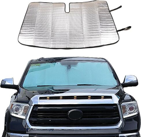 Car Front Windshield Sunshade Compatible with Toyota Tundra 2007-2021 Front Window Sun Shade, Foldable Reflective Sun Visor,Blocks UV Rays Sun Visor Protector Heat Shield in Saudi Arabia