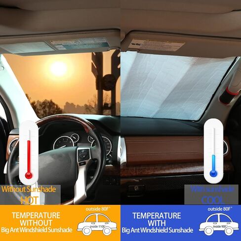 Car Front Windshield Sunshade Compatible with Toyota Tundra 2007-2021 Front Window Sun Shade, Foldable Reflective Sun Visor,Blocks UV Rays Sun Visor Protector Heat Shield in Saudi Arabia