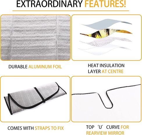 Car Front Windshield Sunshade Compatible with Toyota Tundra 2007-2021 Front Window Sun Shade, Foldable Reflective Sun Visor,Blocks UV Rays Sun Visor Protector Heat Shield in Saudi Arabia