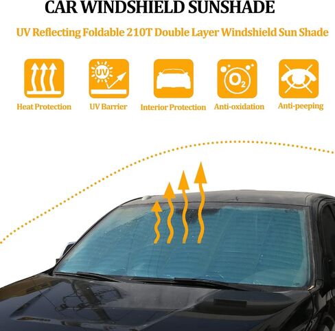 Car Front Windshield Sunshade Compatible with Toyota Tundra 2007-2021 Front Window Sun Shade, Foldable Reflective Sun Visor,Blocks UV Rays Sun Visor Protector Heat Shield in Saudi Arabia