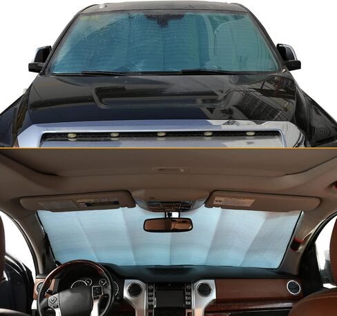 Car Front Windshield Sunshade Compatible with Toyota Tundra 2007-2021 Front Window Sun Shade, Foldable Reflective Sun Visor,Blocks UV Rays Sun Visor Protector Heat Shield in Saudi Arabia