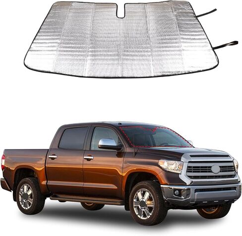 Car Front Windshield Sunshade Compatible with Toyota Tundra 2007-2021 Front Window Sun Shade, Foldable Reflective Sun Visor,Blocks UV Rays Sun Visor Protector Heat Shield in Saudi Arabia