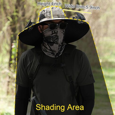 Leotruny Hat with Solar Fan Men: Summer UV Protection Fishing Hat in Kuwait