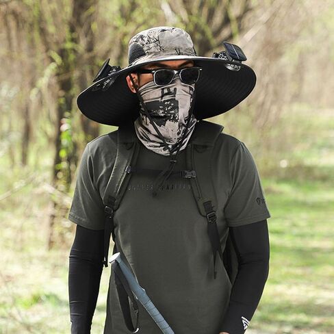 Leotruny Hat with Solar Fan Men: Summer UV Protection Fishing Hat in Kuwait