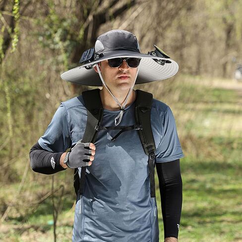 Leotruny Hat with Solar Fan Men: Summer UV Protection Fishing Hat in Kuwait