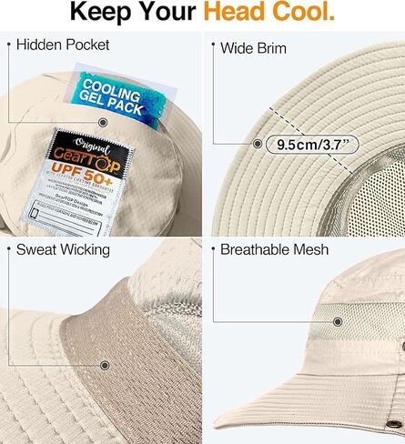 GearTOP Safari Sun Hat for Men and Sun Hats for Women UV Protection UPF 50+ Hiking, Gardening, Fishing in Saudi Arabia