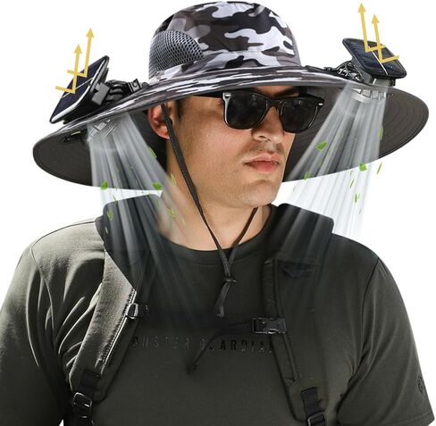 Leotruny Hat with Solar Fan Men: Summer UV Protection Fishing Hat in Kuwait