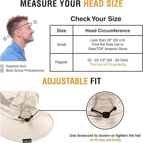GearTOP Safari Sun Hat for Men and Sun Hats for Women UV Protection UPF 50+ Hiking, Gardening, Fishing in Saudi Arabia