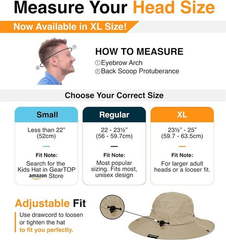 GearTOP Safari Sun Hat for Men and Sun Hats for Women UV Protection UPF 50+ Hiking, Gardening, Fishing in Saudi Arabia