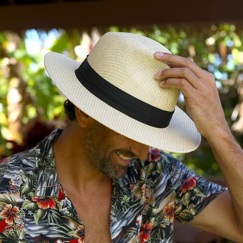 Matte Toyo Men's Straw Safari Sun Hat with 3-Pleat Ribbon Band in Saudi Arabia