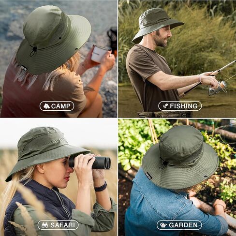 GearTOP Safari Sun Hat for Men and Sun Hats for Women UV Protection UPF 50+ Hiking, Gardening, Fishing in Kuwait
