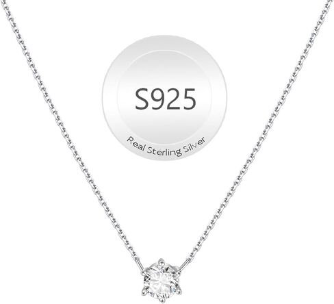 Sterling Silver Necklace for Women, S925 Double Circle Pendant Necklaces with Cubic Zirconia, Dainty Interlocking Silver Pendant Necklaces Jewelry Gifts for Women Mother Girls Birthday in Saudi Arabia