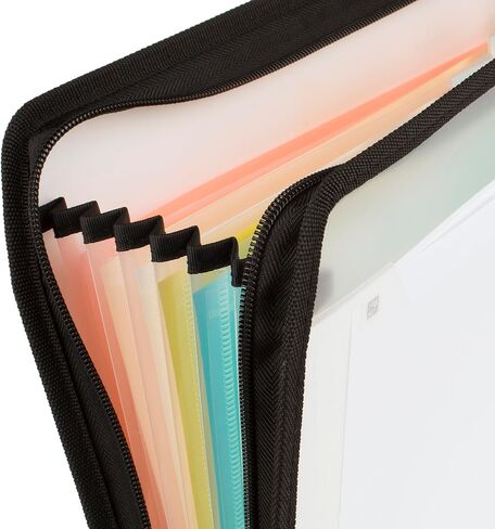 Five Star Expanding File Organizer + Study App, 7-Pocket Accordian File Organizer, Zipper Closure, Holds 11" x 8-1/2", White (350099E-ECM) in Saudi Arabia
