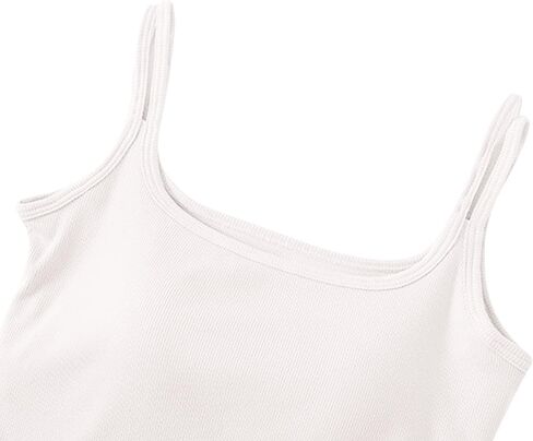 قمم CAMISOLE للنساء Summer Spaghetti Strap Basic Bated Crop مع بنيت في حمالة صدرية التمرين الرياضية اليوغا in Kuwait