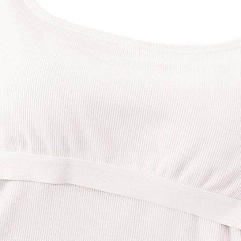 قمم CAMISOLE للنساء Summer Spaghetti Strap Basic Bated Crop مع بنيت في حمالة صدرية التمرين الرياضية اليوغا in Kuwait