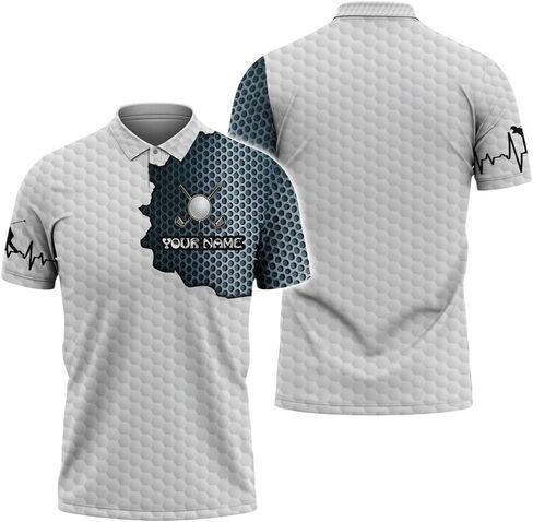 Personalized Golf Polo Shirt for Men, Custom Name & Team Golf Shirt, Funny Golf Outfit, USA Flag Golf Shirt in Saudi Arabia