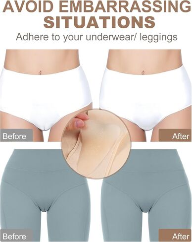 Camel Toe Concealer Reusable - Waterproof Camel No Underwear Insert Pack Cameltoe Concealer Proof Silicone Camel Toe Hider Cover Stopper Underwear Guard for Women - 4 Pack Nude in Kuwait