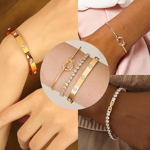 18 ك K مطلي بالذهب مطلي بسوار Bangle Scuft Cuff المجوهرات للنساء المجوهرات مجموعة للنساء هدية مع صندوق in Kuwait