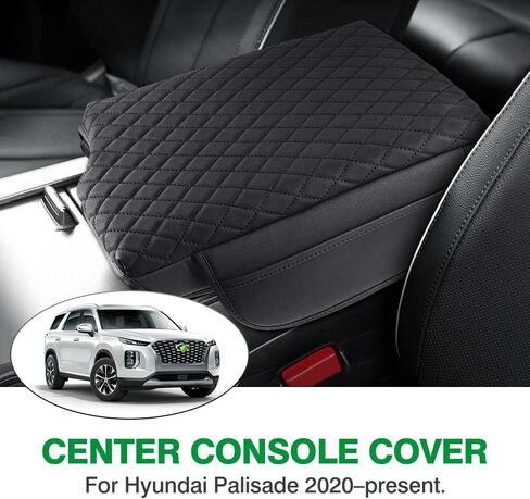 Custom Fit for Center Console Cover Hyundai Palisade 2020 2021 2022 2023 2024 2025 Armrest Cover Center Console Pad PU Leather Armrest Seat Box Cover Protector with Pockets Storage Bag in Saudi Arabia