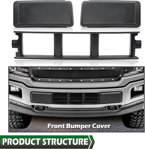 LQI Front Lower Grille Trim Panel & Bumper Guards Pads Inserts End Caps Compatible With Ford F150 2018 2019 2020 ABS JL3Z17B968BB in Kuwait
