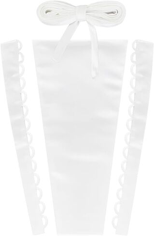 AHANDMAKER Wedding Gown Corset Kit Zipper Replacement, 18.9x9.5 Adjustable Fit Satin Corset Back Kit Lace Up with Lace up Dress Cord Back for Formal Prom Dress, Zipper Extender for Dress(White) in Saudi Arabia
