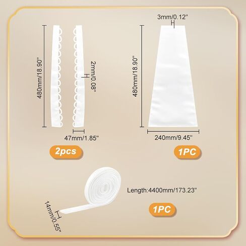 AHANDMAKER Wedding Gown Corset Kit Zipper Replacement, 18.9x9.5 Adjustable Fit Satin Corset Back Kit Lace Up with Lace up Dress Cord Back for Formal Prom Dress, Zipper Extender for Dress(White) in Saudi Arabia
