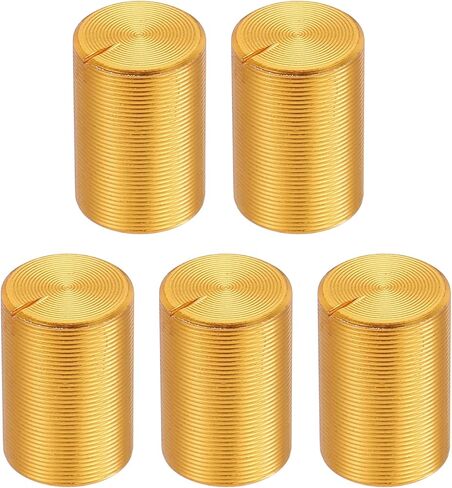 uxcell 5pcs Potentiometer Knob Knurled Shaft Black Aluminum 6mm Shaft Dia. Rotary Knob 10mmx15mm Volume Control Knob in Saudi Arabia