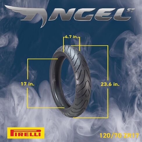 Pirelli Angel ST 120/70ZR17 (58W) إطار الدراجات النارية الأمامية-إطار رياضة رياضية عالية الأداء من أجل تعزيز القبضة والمتانة والاستقرار-يناسب الدراجات الرياضية والتجول in Saudi Arabia