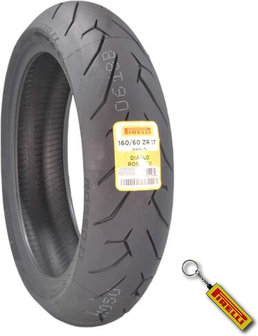 Pirelli Diablo Rosso II 120/70 ZR 17 M/C (58W) TL (K) Front & 180/55 ZR 17 M/C (73W) TL Rear Motorcycle Tire- Sport Performance Road Use Tire Set with Keychain in Saudi Arabia