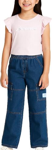 AEROPOSTALE Girls' Pants Set - 2 Piece All Over Print Graphic Tee and Denim Cargo Pants - Casual Outfit for Girls (7-16) in Saudi Arabia