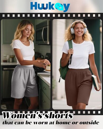 3 Pack Women's Bermuda Shorts, 12 Inch Long Shorts High Waist Shorts with Pockets Casual Summer Knee Length Shorts in Saudi Arabia