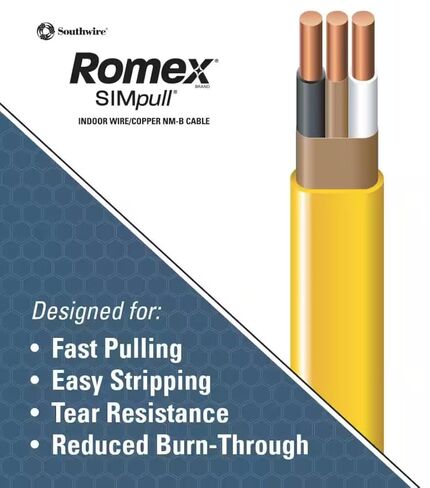 Southwire Romex Brand Simpull Solid Indoor 12/2 W/G NMB Cable 50ft coil - SW# 28828222 in Kuwait