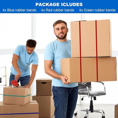 12Pcs Extra Large Moving Rubber Bands,42" 36" 30"Extra Strength Mover Rubber Bands for Furniture,Moving Blanket Rubber Bands,Elastic Moving Bands for Mover Packing Pallet Blanket Boxes(Red,Blue,Green) in Saudi Arabia