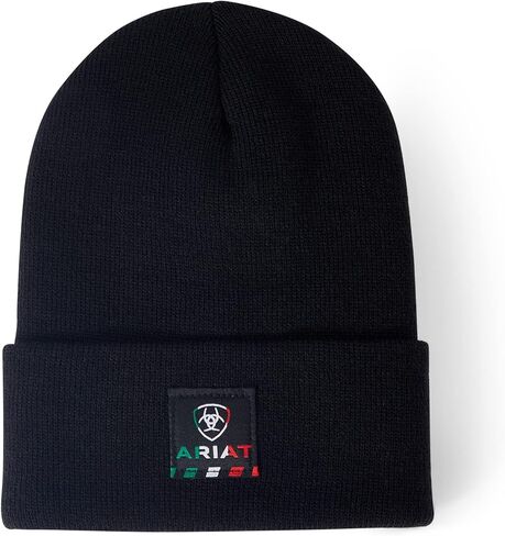 ARIAT® Unisex Rebar Mexican Flag Patch Black Beanie 10041511 in Saudi Arabia