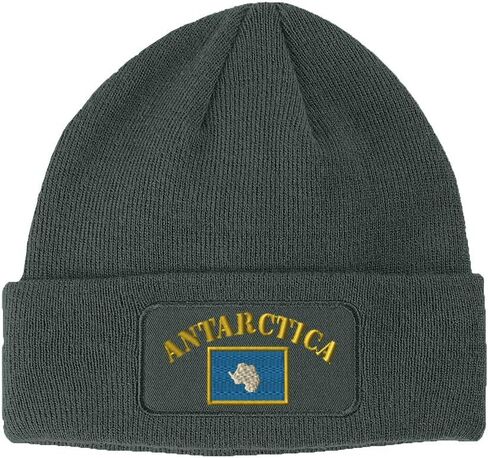 Speedy Pros Patch Beanie for Men & Women Antarctica Flag Embroidery Acrylic Skull Cap Hats in Saudi Arabia