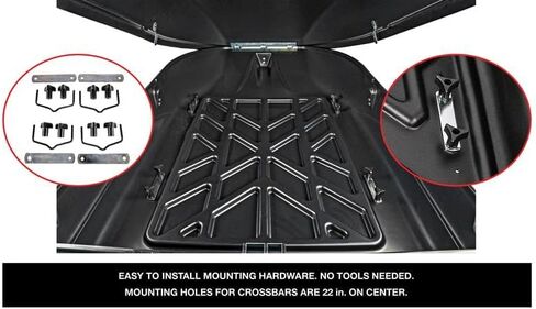 شركة Jegs Rooftop Cargo Carrier لتخزين السيارات - حاملة شحن رف كبيرة - تخزين شاق على مدفوعات الطقس - مصنوعة في الولايات المتحدة الأمريكية - 18 قدم مكعب - 110 رطل - حاملة شحن هيرو الصلبة in Kuwait