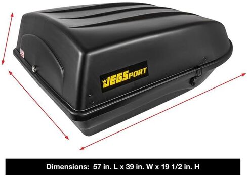 شركة Jegs Rooftop Cargo Carrier لتخزين السيارات - حاملة شحن رف كبيرة - تخزين شاق على مدفوعات الطقس - مصنوعة في الولايات المتحدة الأمريكية - 18 قدم مكعب - 110 رطل - حاملة شحن هيرو الصلبة in Kuwait